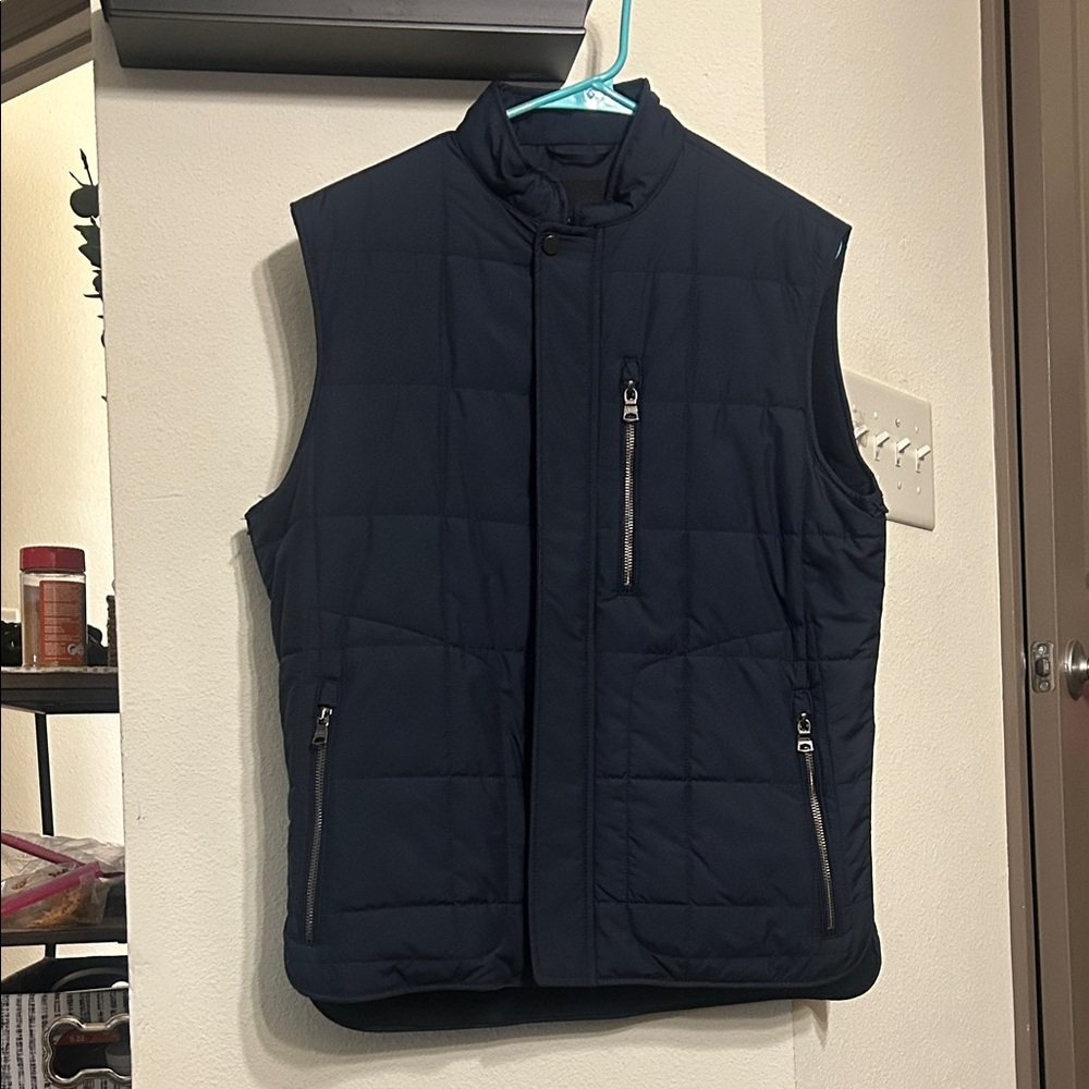 Banana Republic Navy Quilted Puffer Vest